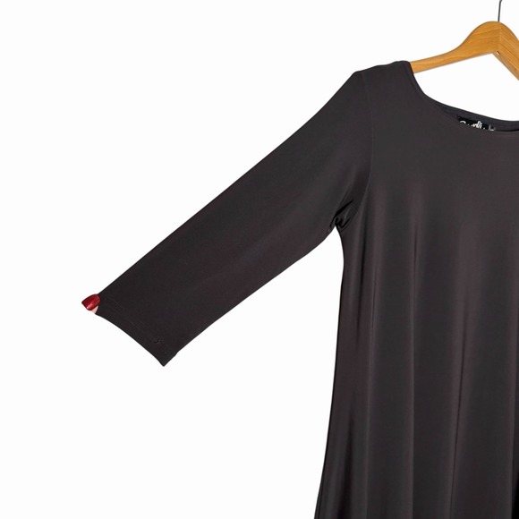Sympli Womens 3/4 Sleeve Chocolate Brown Jersey Tunic Top Size 8 Lagenlook - Picture 6 of 11